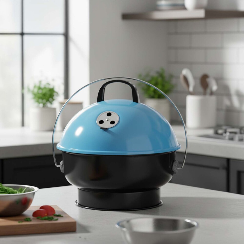 PARRILLA BARBACOA CERAMICA AZUL FIREBLUE