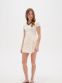 Short Pollera Trael Crudo / Natural