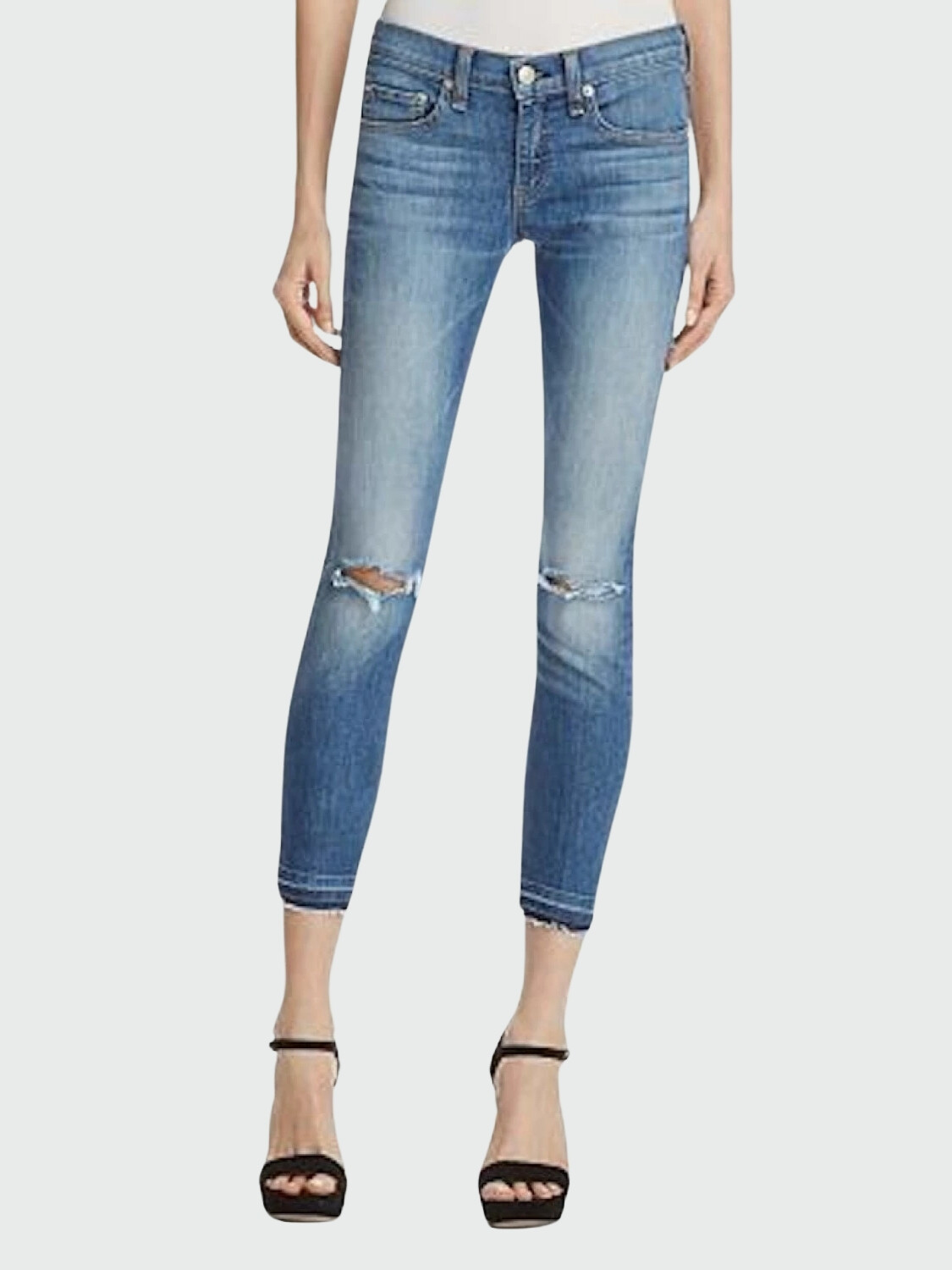 Jean skinny elastizado con bolsillos, Lid Azul
