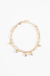 Pulsera doble dije cora dorado