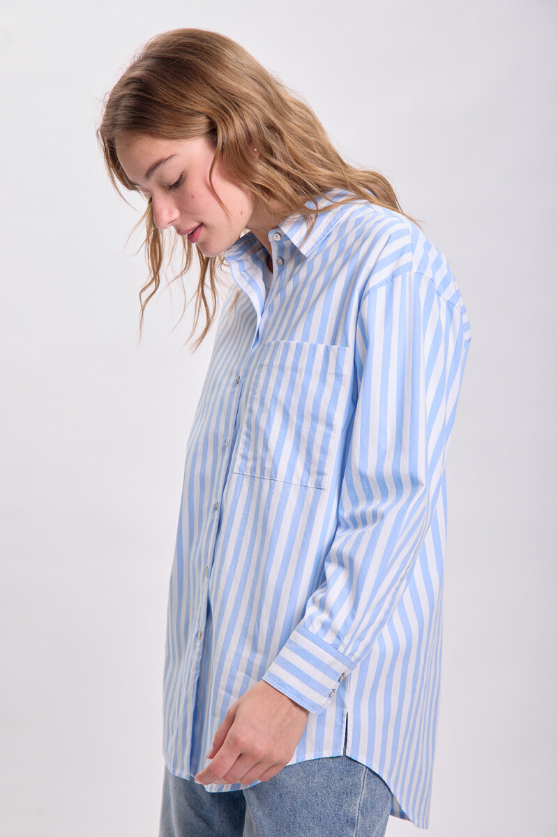 Camisa rayada Blanco