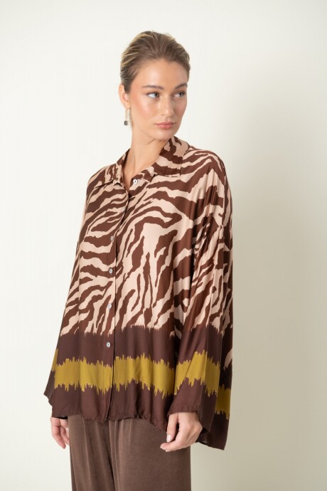 CAMISA OJO DE TIGRE Chocolate