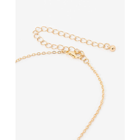 Collar De Cadena Con Dije Corazón Flor Dorado