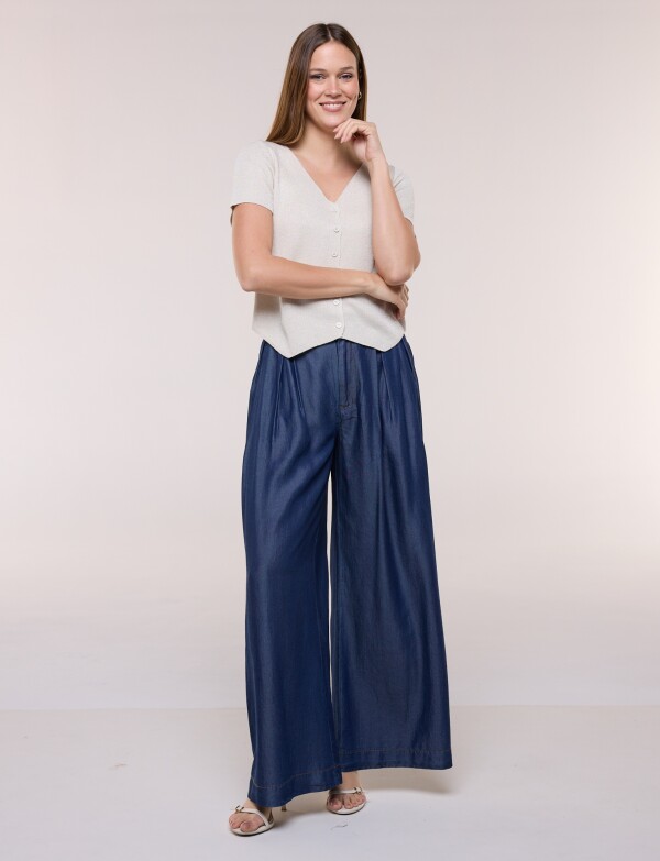 Cardigan Tejido Crop Con Brillo Y Escote V BEIGE