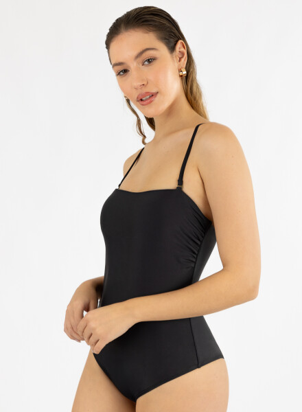 Malla strapless liso Negro