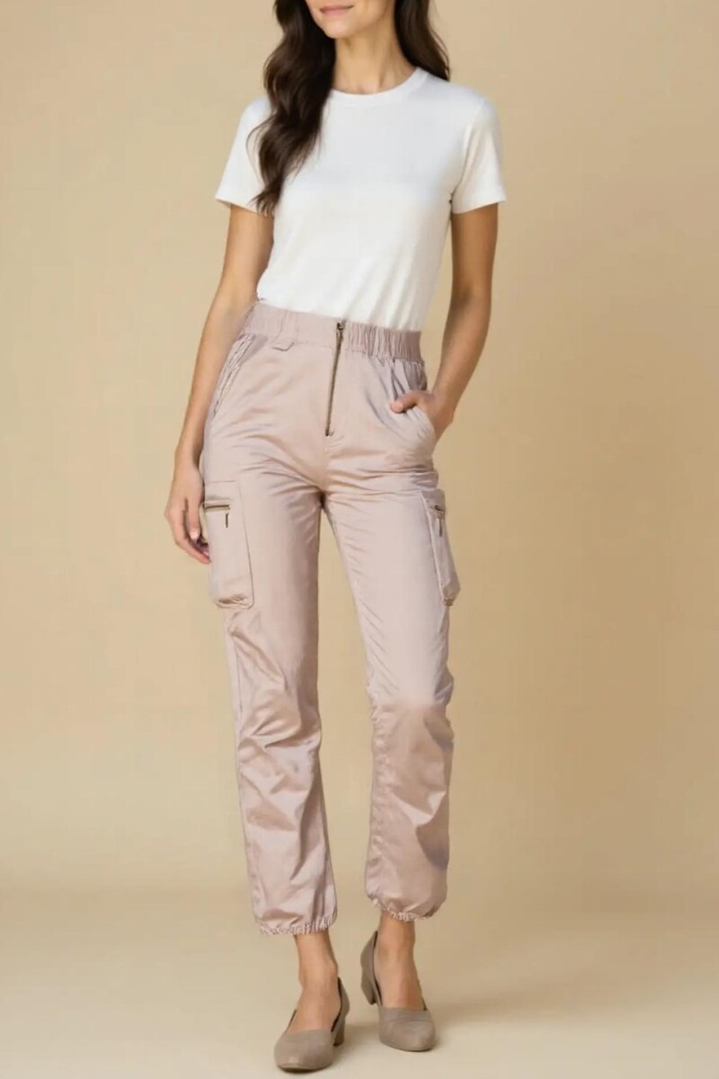 Pantalón Satin Beige