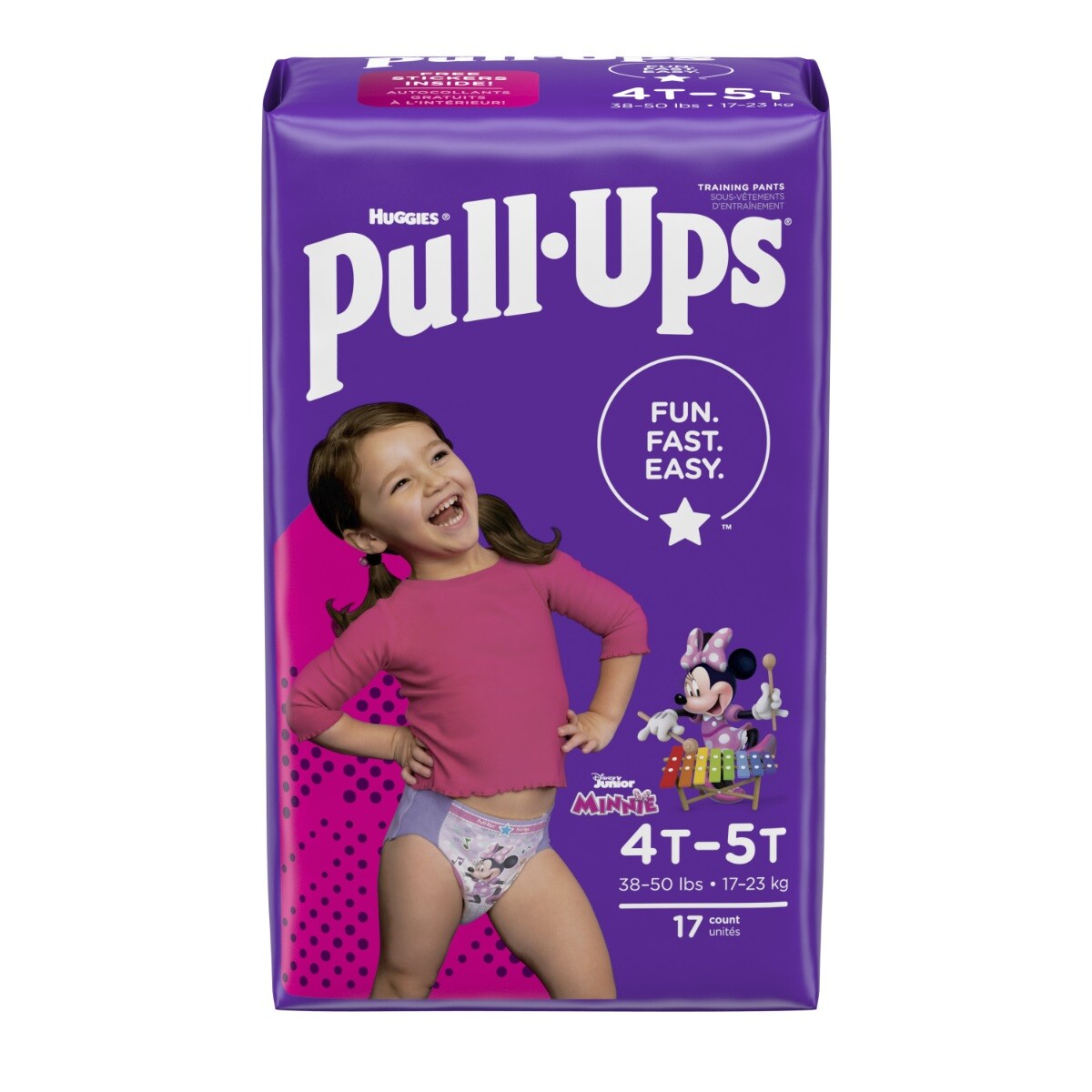Pañales Huggies Pull-ups Girl 4t-5t 17 Uds. 