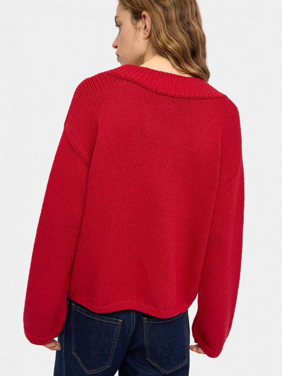 Jersey De Punto De Algodón rojo