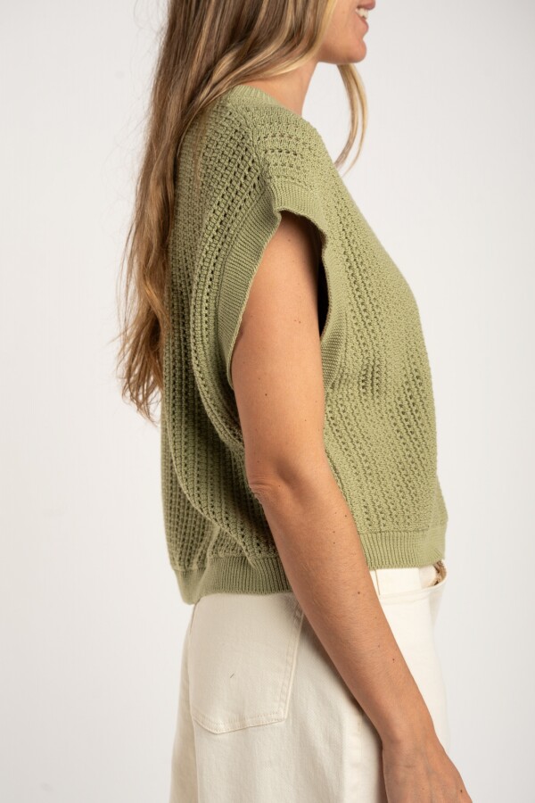 Chaleco Lurex Pistacho