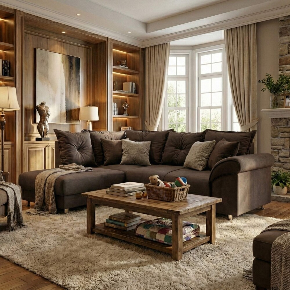 Sillón Esquinero 5 lugares - Bari Marrón Oscuro