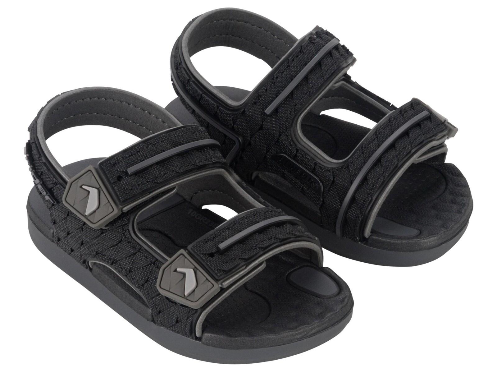 Sandalias Infantiles Rider Line Plus Kids - Gris Oscuro - Negro 