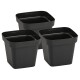 Set x3 Maceta cuadrada 3,8 lts NEGRO