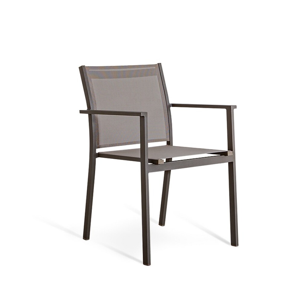 SILLA JARDÍN EXCLUSIVA ALUMINIO Y TELA PHIFER COFFEE / KHAKI