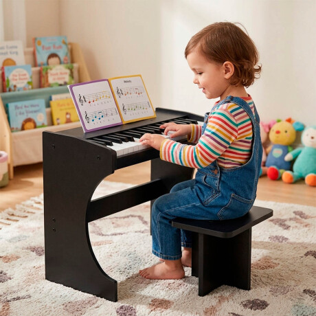 Órgano Teclado Musical Madera Clásico Beethoven Niño Negro