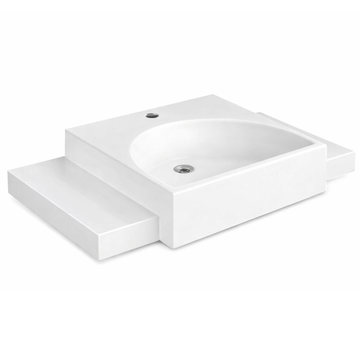 Bacha De Apoyo Rectangular 80cm C/mesa Blanca Fabribam 