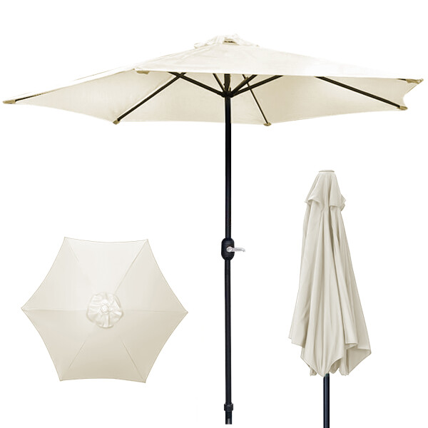 Sombrilla Grande Para Jardin Reforzada 2.70 M Acero Premium Con Manija Playa Filtro Uv Imback Color Blanco Sombrilla Grande Para Jardin Reforzada 2.70 M Acero Premium Con Manija Playa Filtro Uv Imback Color Blanco