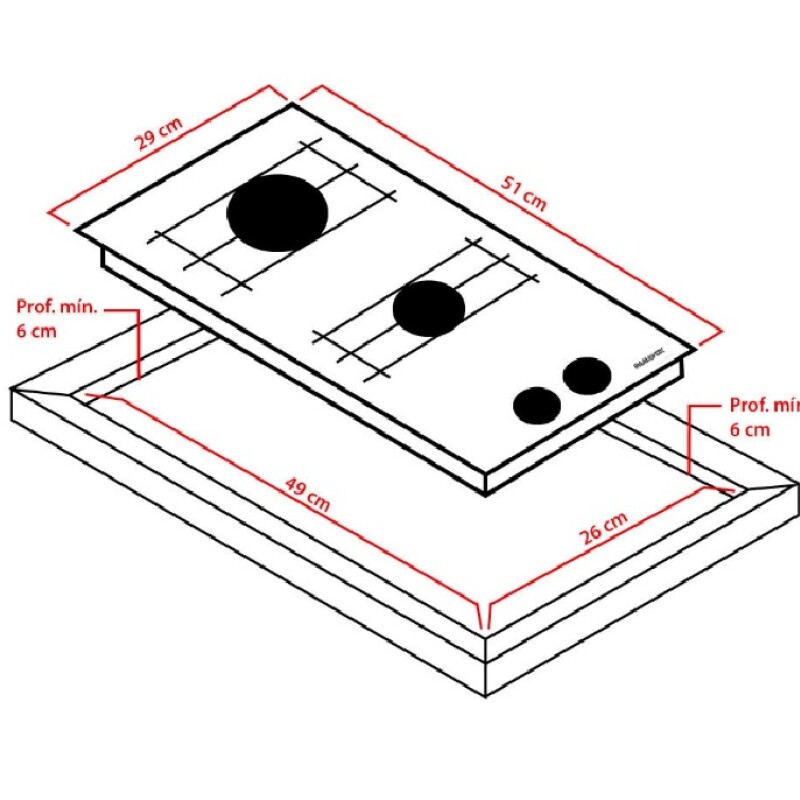 Anafe a gas Panavox 2 zonas Anafe a gas Panavox 2 zonas