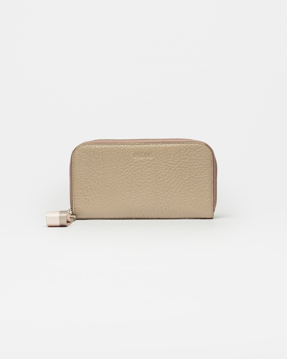 Billetera Paz en cuero graneado Taupe