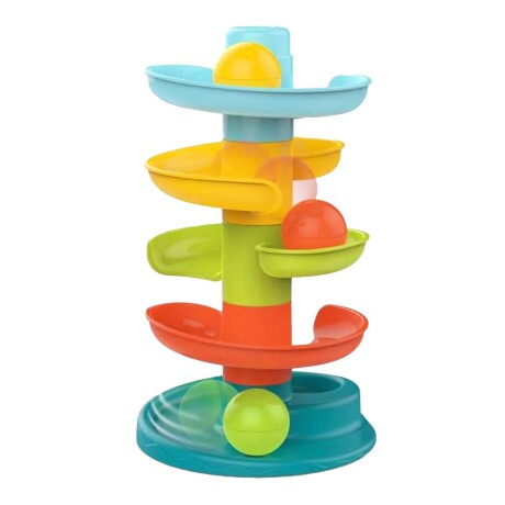 Juego Didáctico Torre 30Cm Pista Tobogán Pelota Bebé Huanger Multicolor