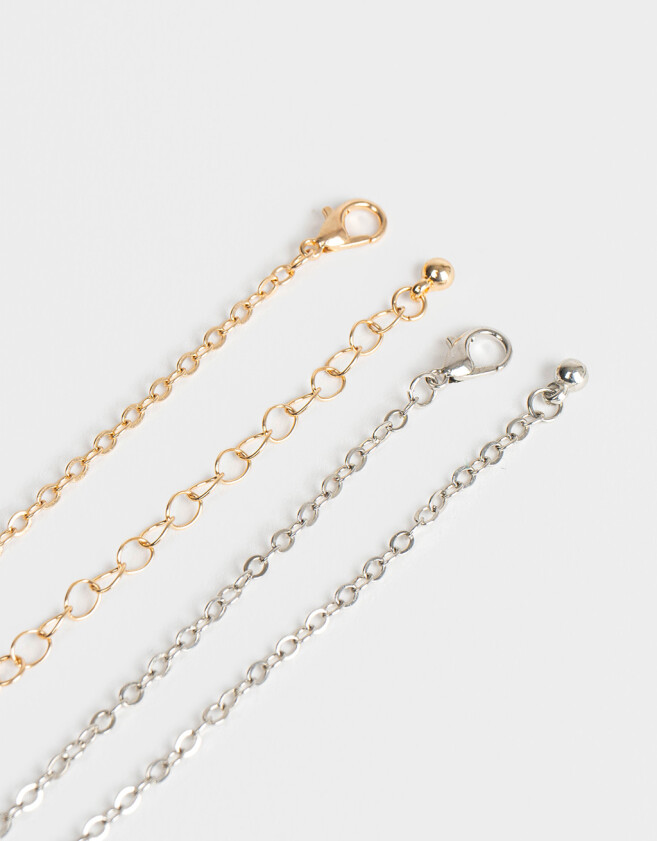 Collares Cortos Animalito Set De Collares Oso Strass - Plateado