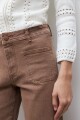 Jean culotte Paulina con bolsillos tostado