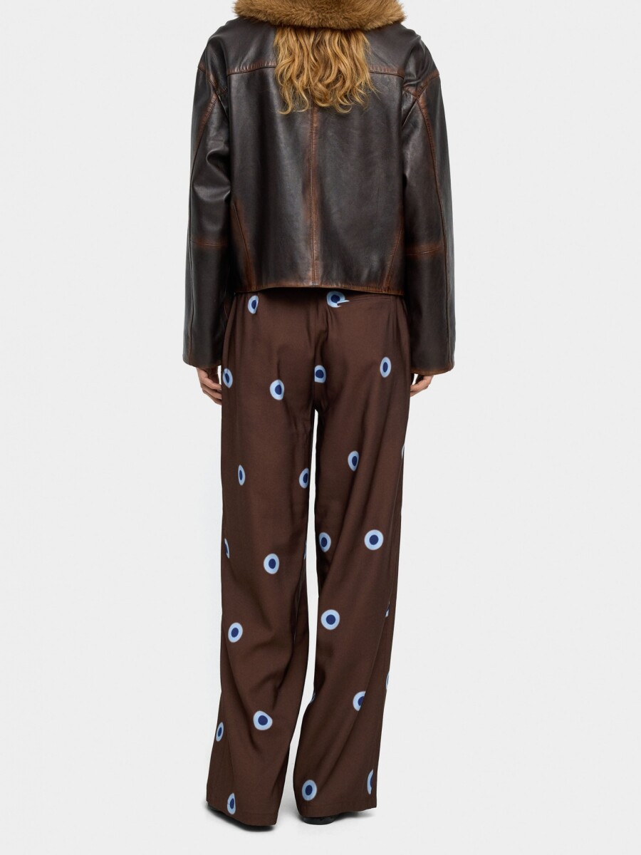Pantalón Fluido Estampado De Círculos multicolor