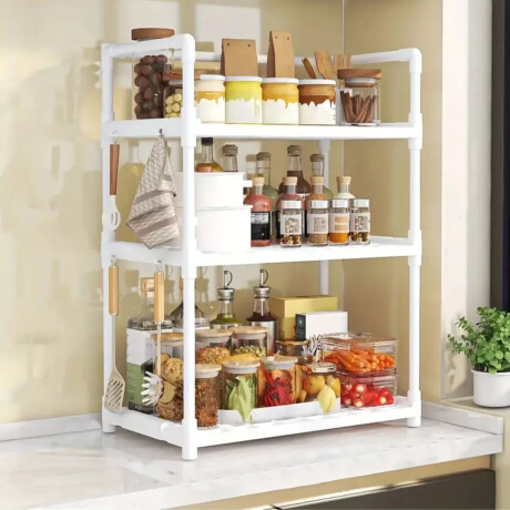 Estante Organizador 3 Niveles Multifuncional Cocina Baño Blanco