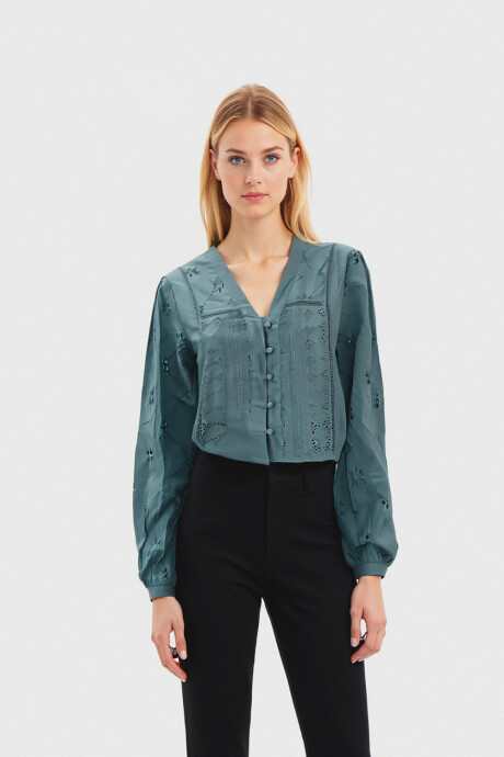 Camisa Gale Verde Azulado