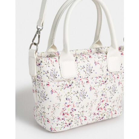 Cartera Mini City Con Charm Estampado Flores