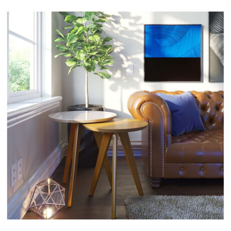 Mesa Lateral Classic Li­nea Manhattan Blanco/Natural