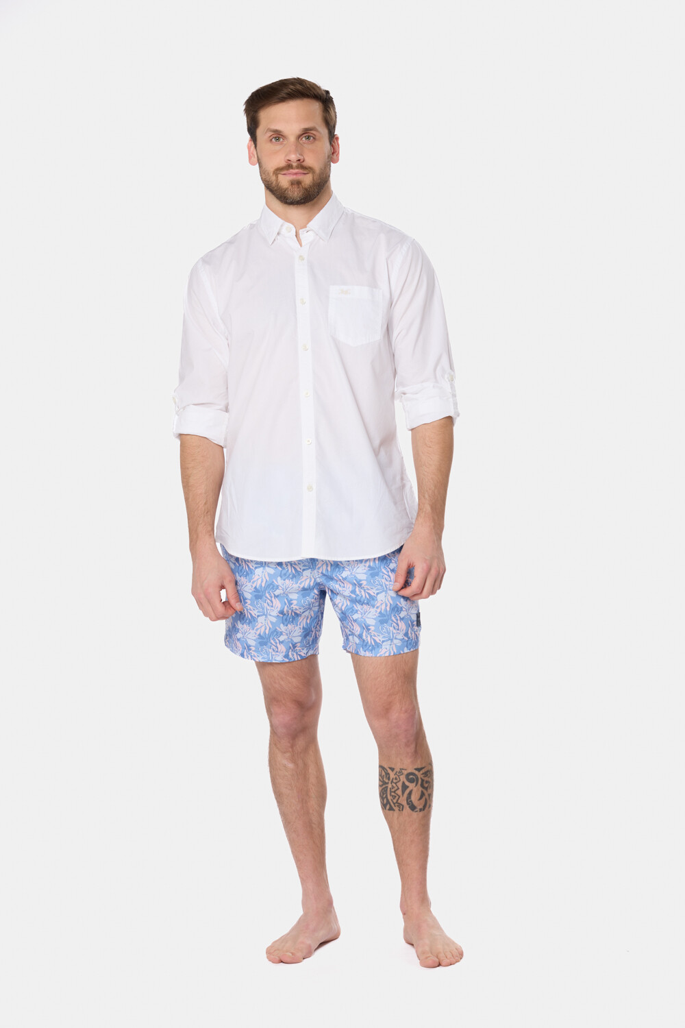 SHORT DE BAÑO ESTAMPADO Azul