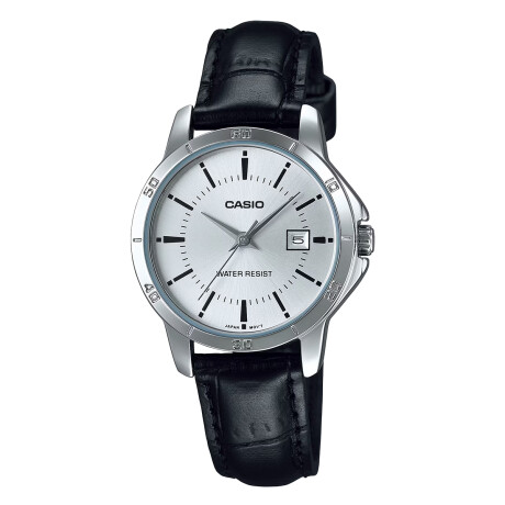 Reloj Casio en Cuero Negro/Plateado 0
