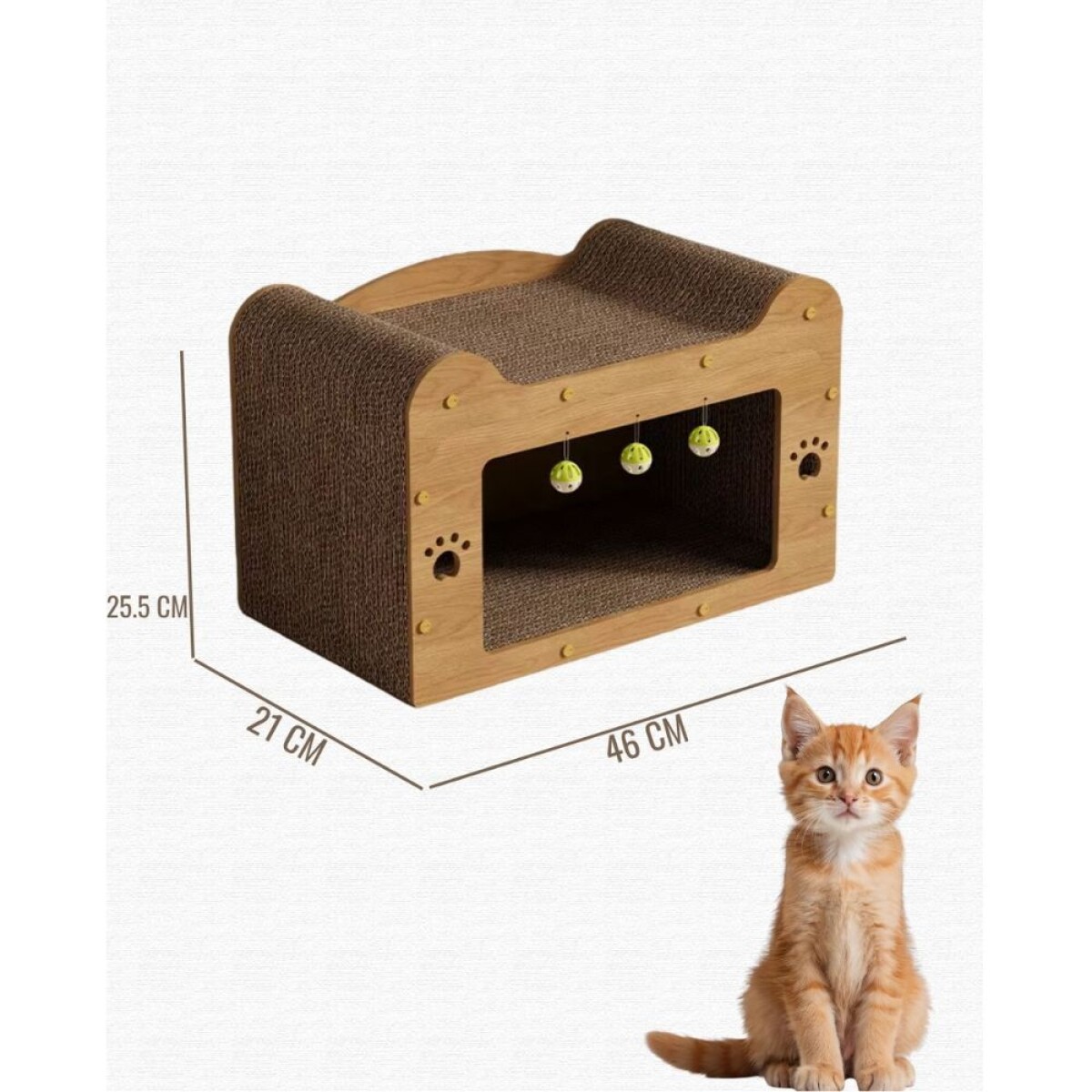Casita Rascador con Pelota 46 * 21 * 25.5 Cm 