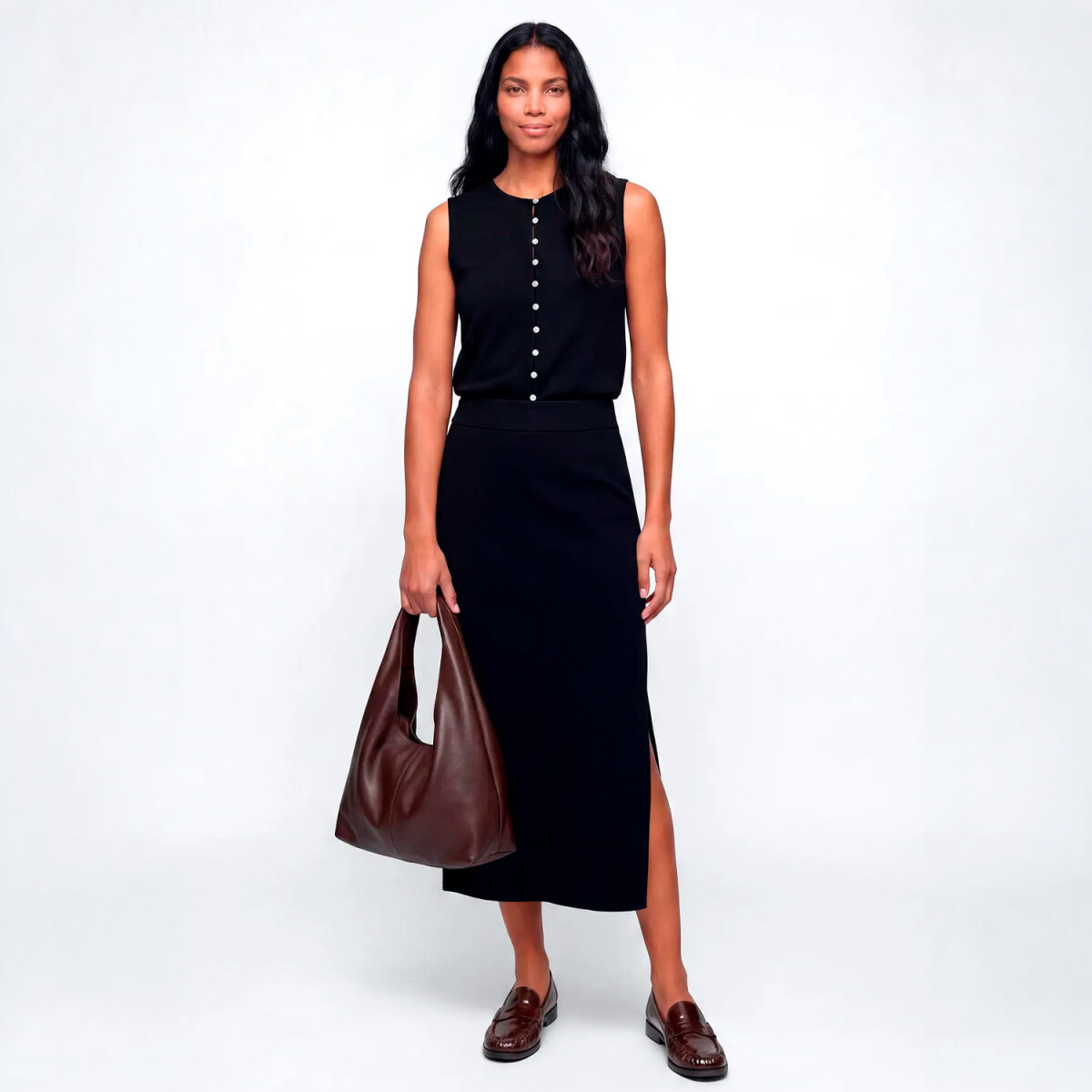 POLLERA MIDI - NEGRO 
