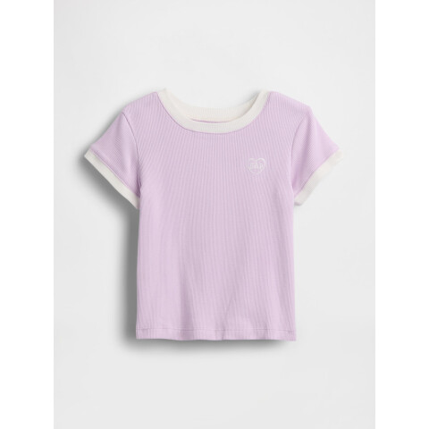 V-JPN IE RIB RINGER TEE PALE LILAC