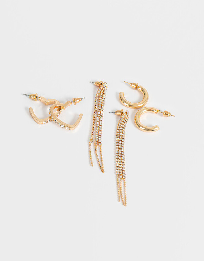 Aros Sets Con strass Set De Aros Con Strass - Dorado