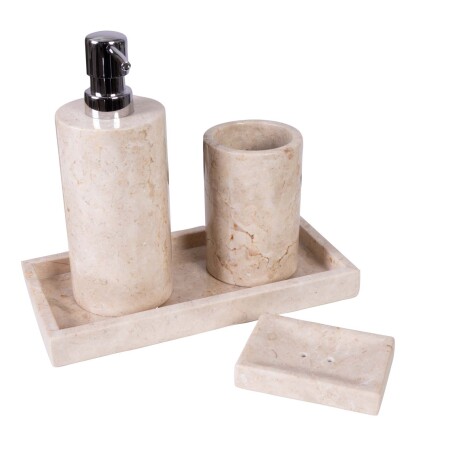 SET DE BAÑO PIEDRA MARMOL NATURAL-BEIGE MENIA