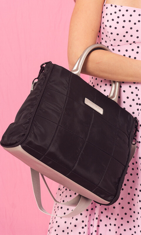 CARTERA AURA NEGRO C/ PLATA