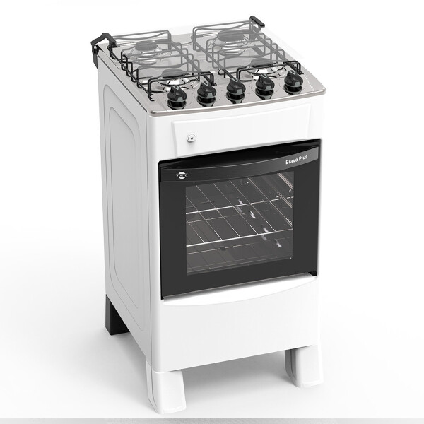 COCINA A GAS TOKYO BRAVO PLUS 4H C/ENC BLANCA MESA INOX Unica
