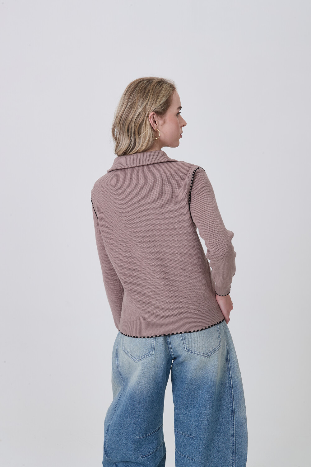 Sweater Zippy Taupe / Mink / Vison
