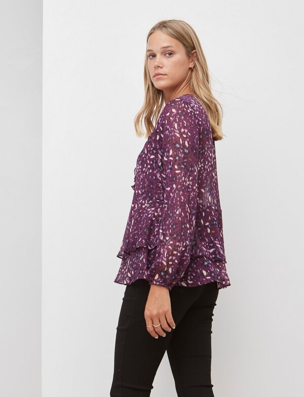 Blusa Gasa Volados VIOLETA/MULTI