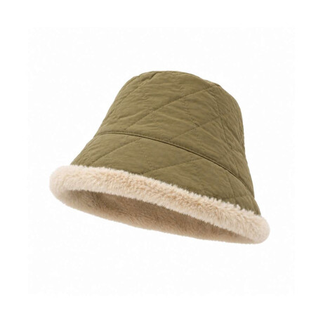 Gorro piluso puffer con corderito Verde