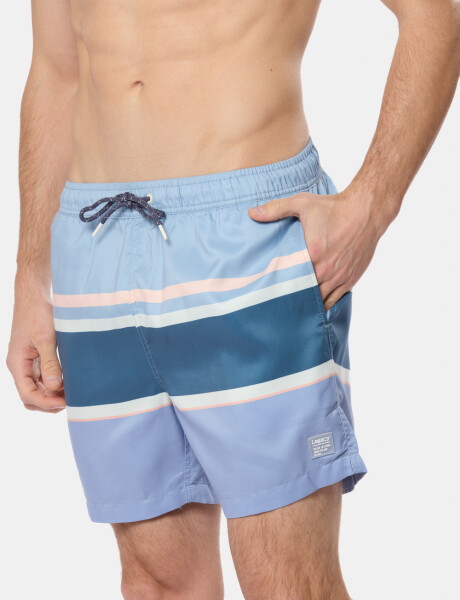 SHORT DE BAÑO RAYADO Azul