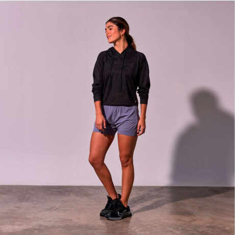 Abrigo Hoody Mesh Crhistie de Mujer Negro