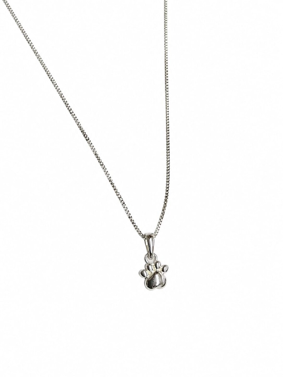 Cadena y colgante huella en plata 