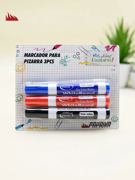 MARCADOR PARA PIZARRA 3 UNIDADES MULTICOLOR