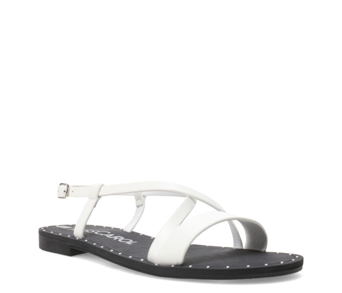 Sandalia SOREL chata con tiras White