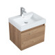 MUEBLE DE BAÑO AQUALIA MEDIDA 60X48X54 COLOR ROBLE 2 CAJONES ROBLE CLARO