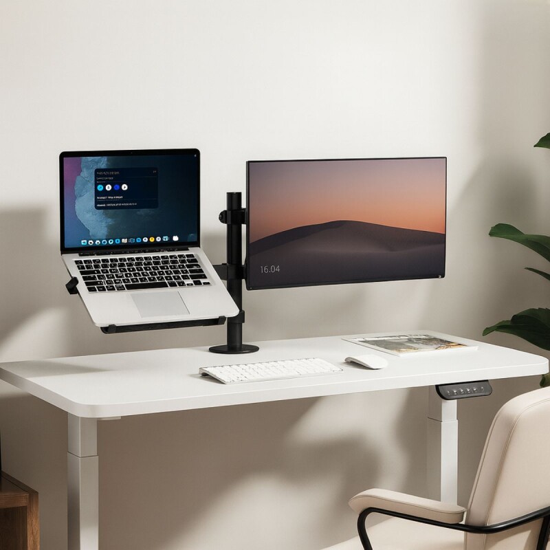 Soporte Monitor Y Laptop Doble Brazo Movil Ajustable Mesa o Escritorio Soporte Monitor Y Laptop Doble Brazo Movil Ajustable Mesa o Escritorio