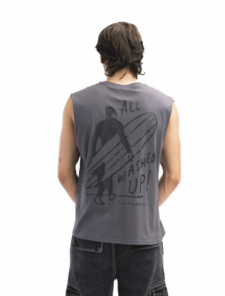 Musculosa Estampada Oversized Grafito/ Fantasía 1